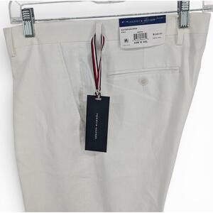 Tommy Hilfiger Men's Modern-Fit Linen Cotton Dress Pants White 33 x 30